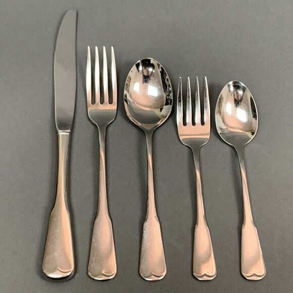 Oneida Profile Plymouth Rock Forks Knife Spoons Stainless Place Setting Lot of 5 - Picture 1 of 12